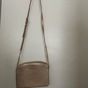 Michael Kors Metallic Gold Crossbody Camera Bag